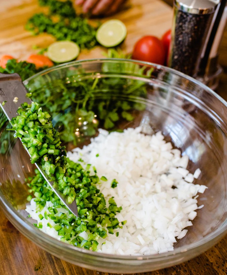 Preparing a fresh salad