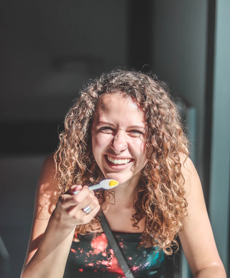 Woman enjoying a healthy meal